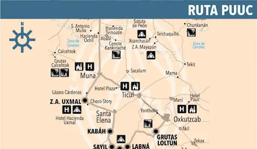 Mapa De La Ruta Puuc Yucat N Today